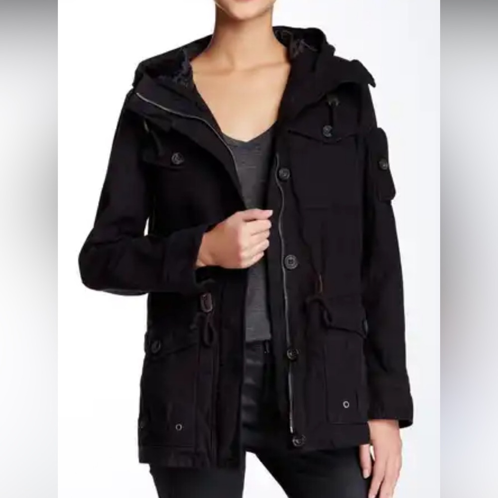 LEVI’s Hooded Military Jacket Black Size Medium